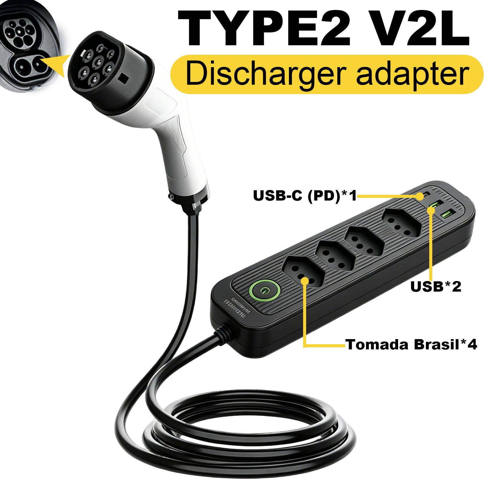 Type2 V2L Discharge Adapter 16 - Outdoor Power Station ulasan dan harga