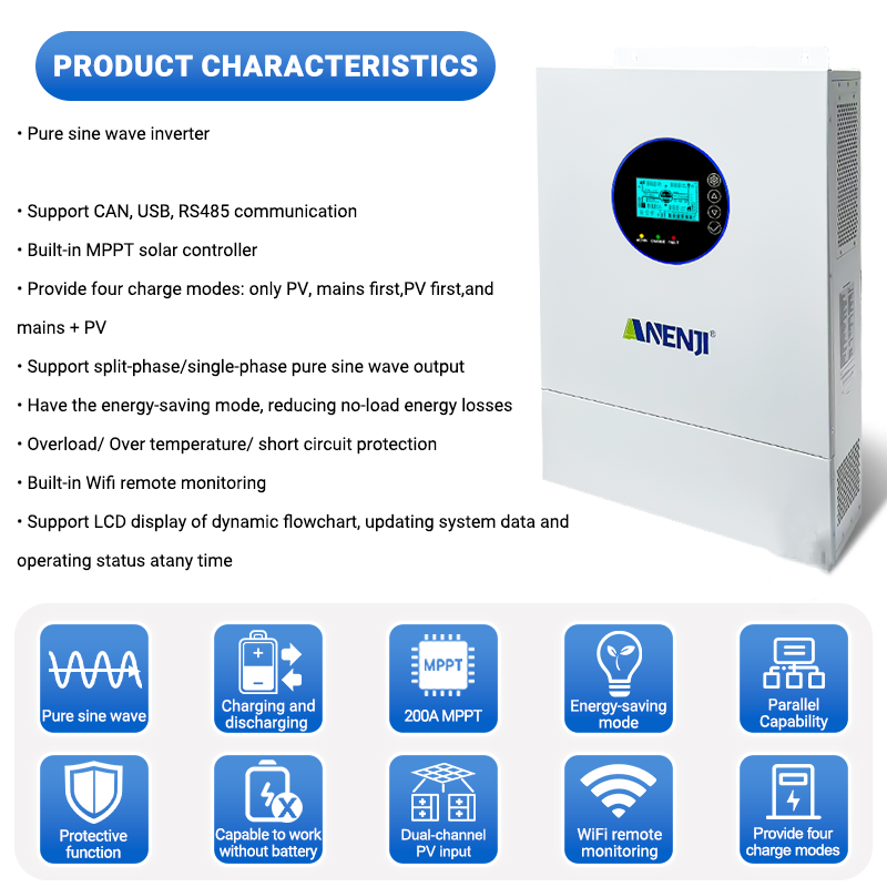 ANENJI Split-phase 120V/240V 1 - Charge Controller Solar ulasan dan harga