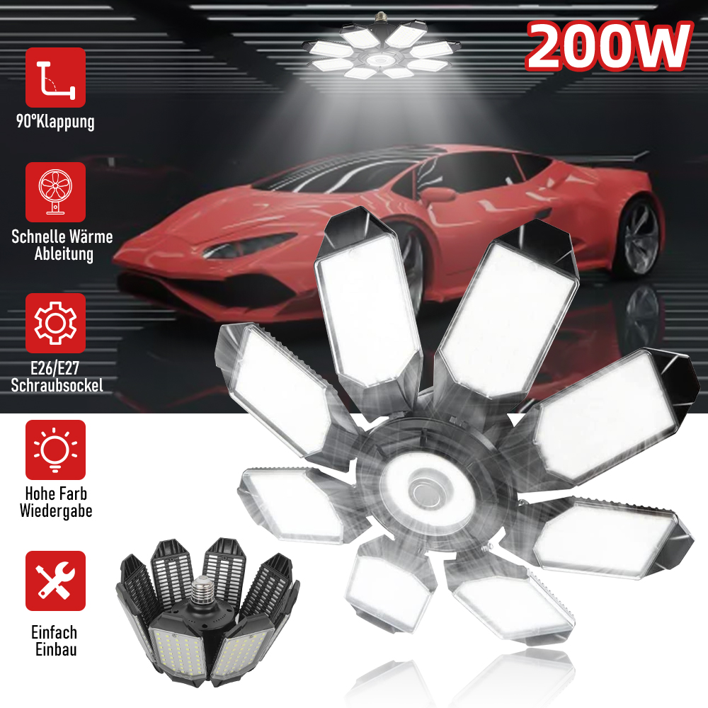 200W Powerful Garage Light LED - Solar Panel 200W ulasan dan harga